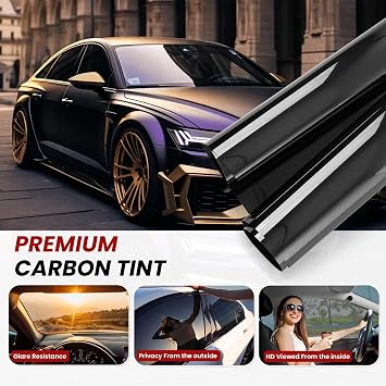 Car Window Tint, 2Ply 5% Premium Nano Carbon Window Tint for Car, 24In x 100Ft Automotive Car Tint Privacy Film with Strength Adhesive, Blocks UV/IR Rays, Reduce Heat & Glare