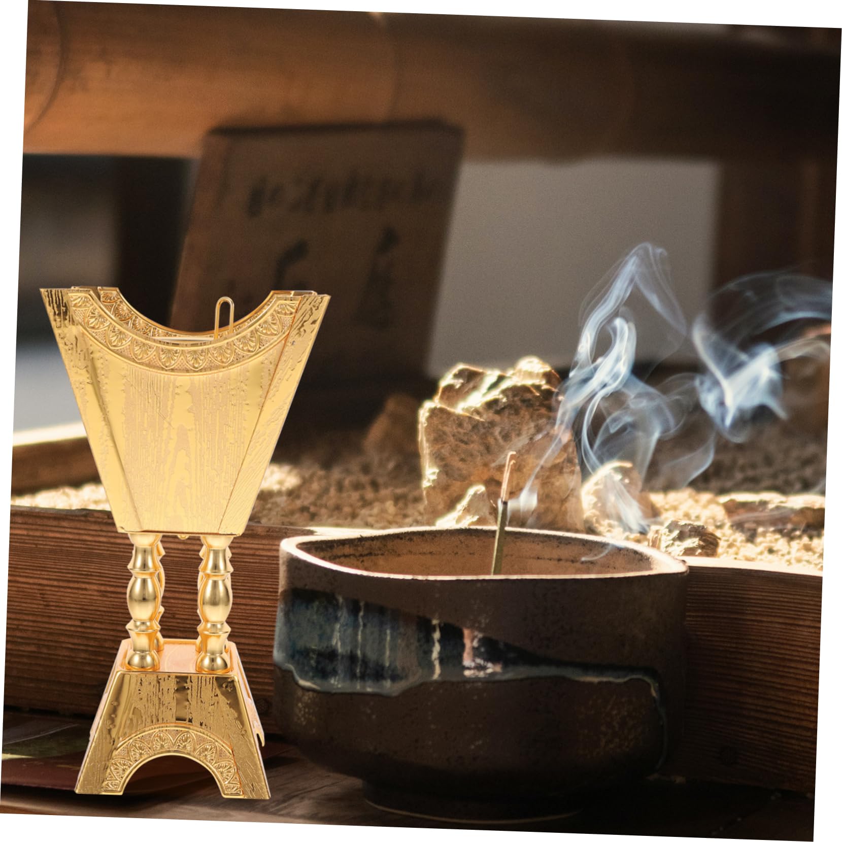 Arabisches Räuchergefäß 1 Stück Goldfarben aus Zinklegierung