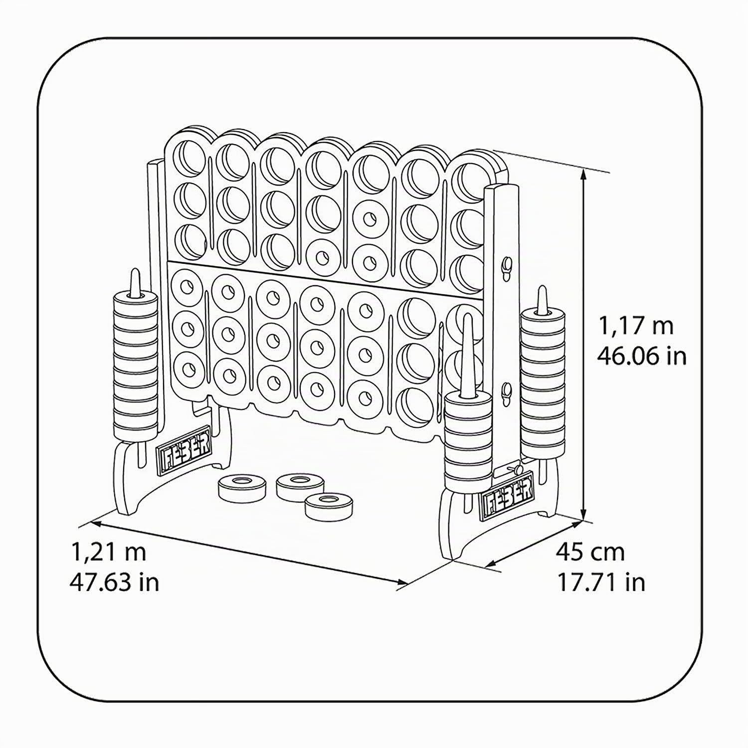 Feber - Mega 4 in a line Giant, für draußen und drinnen, Multicolour (Famosa 800012910)