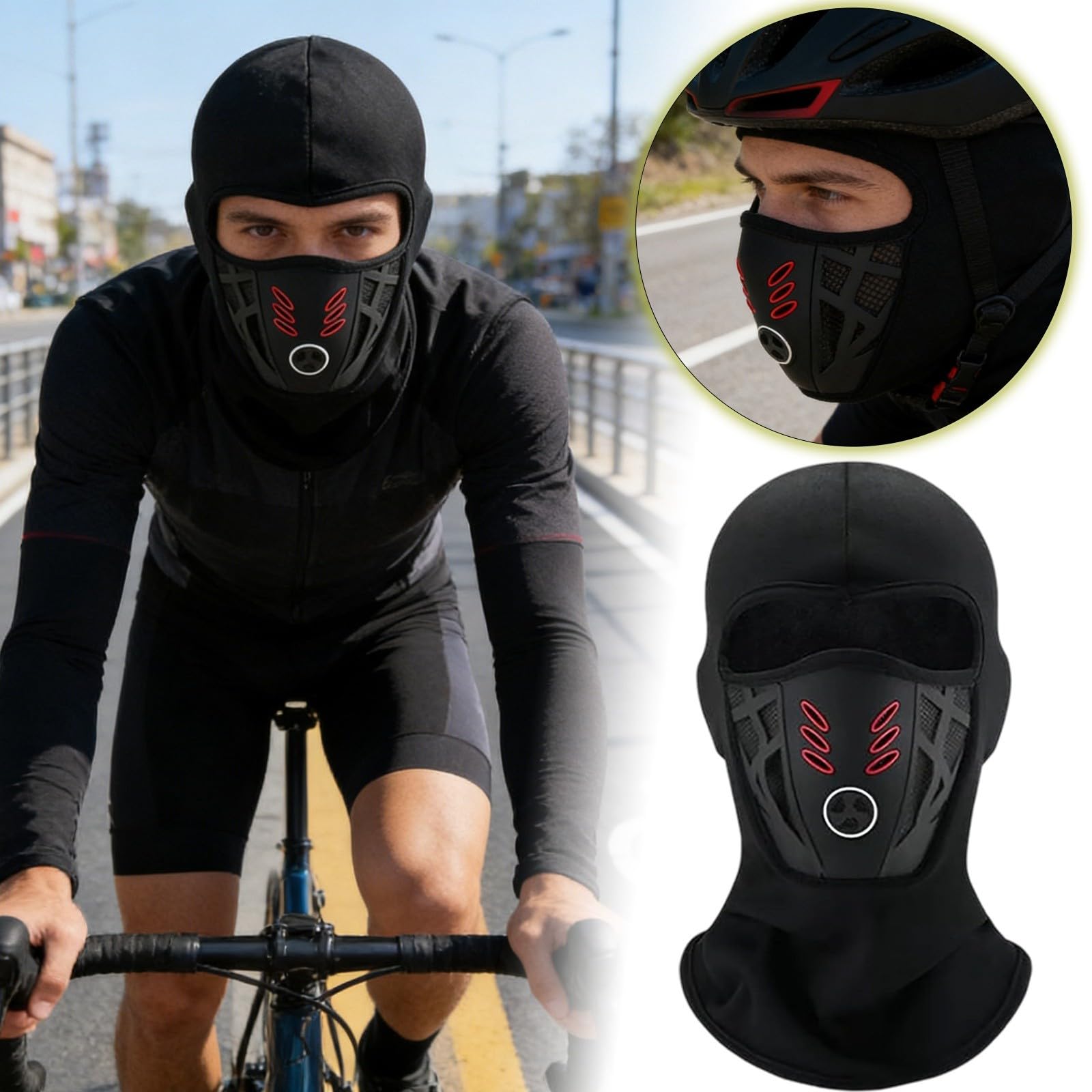 Cagoule d'hiver – Masque de ski intégral coupe-vent pour moto et cyclisme, équipement thermique chaud anti-buée pour homme et femme, design respirant pour temps froid