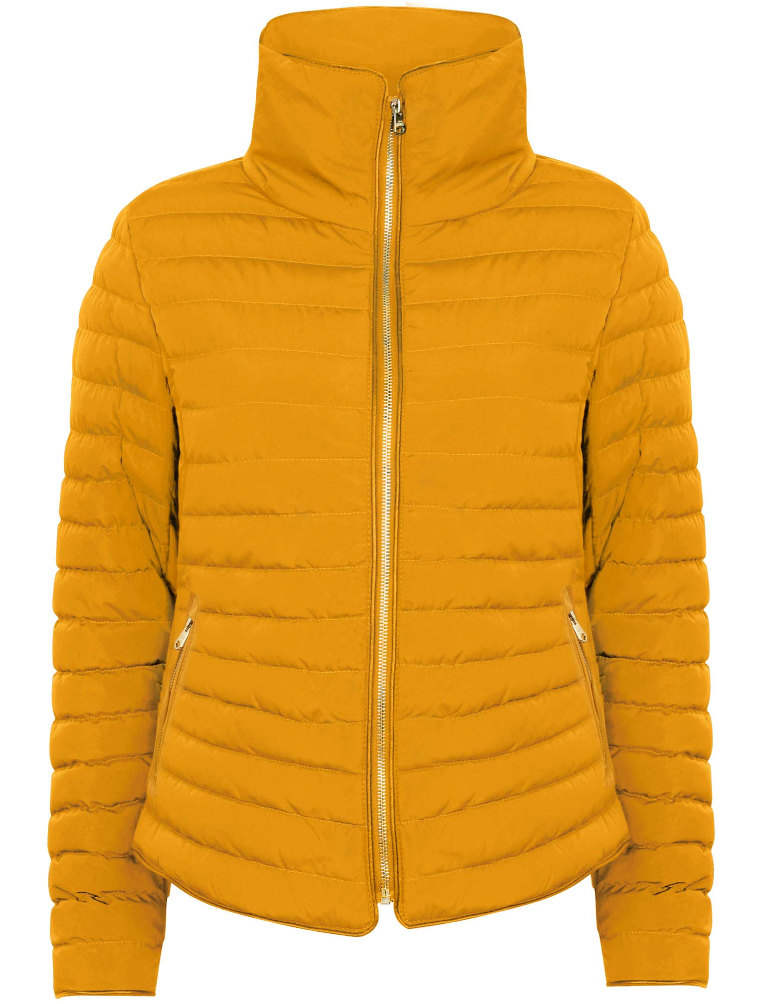 Tokyo Laundry Women's Old Gold Honey Funnel Neck Quilted Jacket In – -14