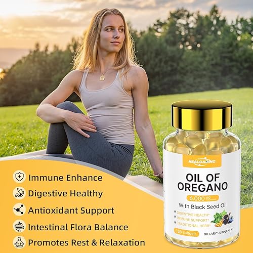 Miniatura 4 de Cápsulas blandas de aceite de orégano orgánico aceite de orégano de 300 mg con 200 mg de aceite de semilla negra El suplemento de orégano es