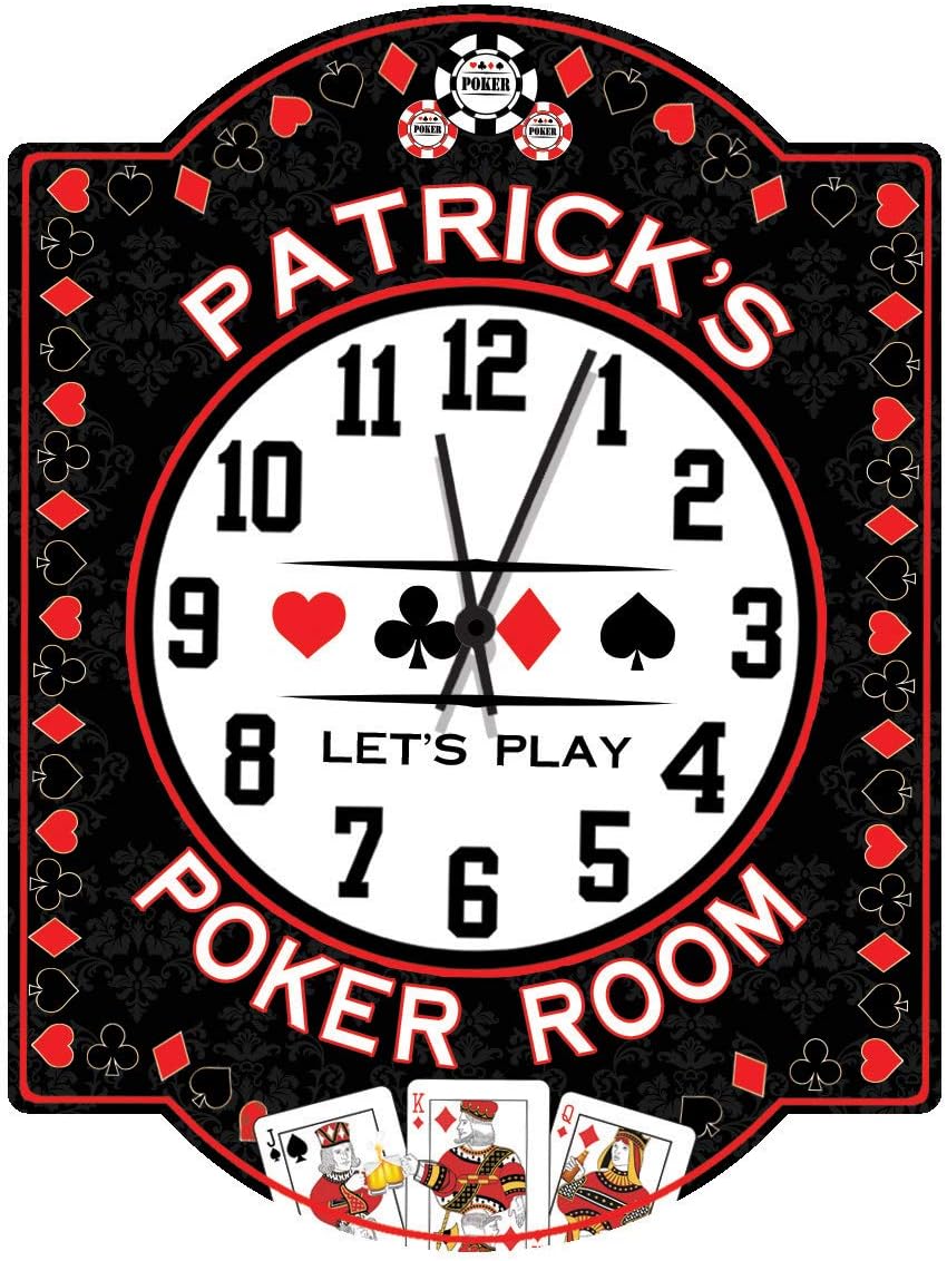 Poker Room Personalized Wall Clock from