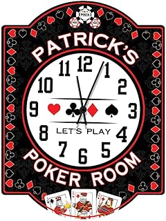Redeye Laserworks Poker Room Personalized Wall Clock from