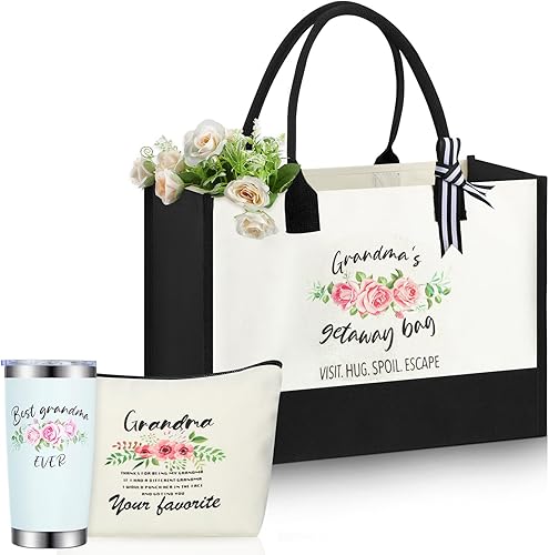 3 piezas de regalos para abuela, regalos de cumpleaños para abuela, regalos de Navidad para la mejor abuela del mundo, taza aislada de 20 onzas con