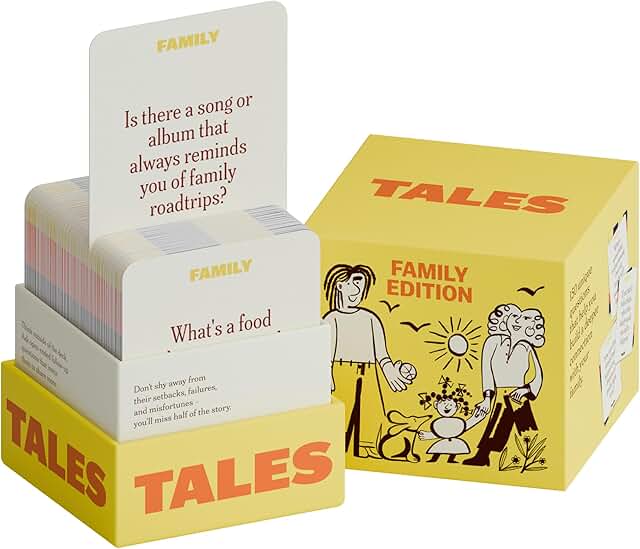 TALES Family Edition 150 Conversation Cards for Family Game Night, Adult...