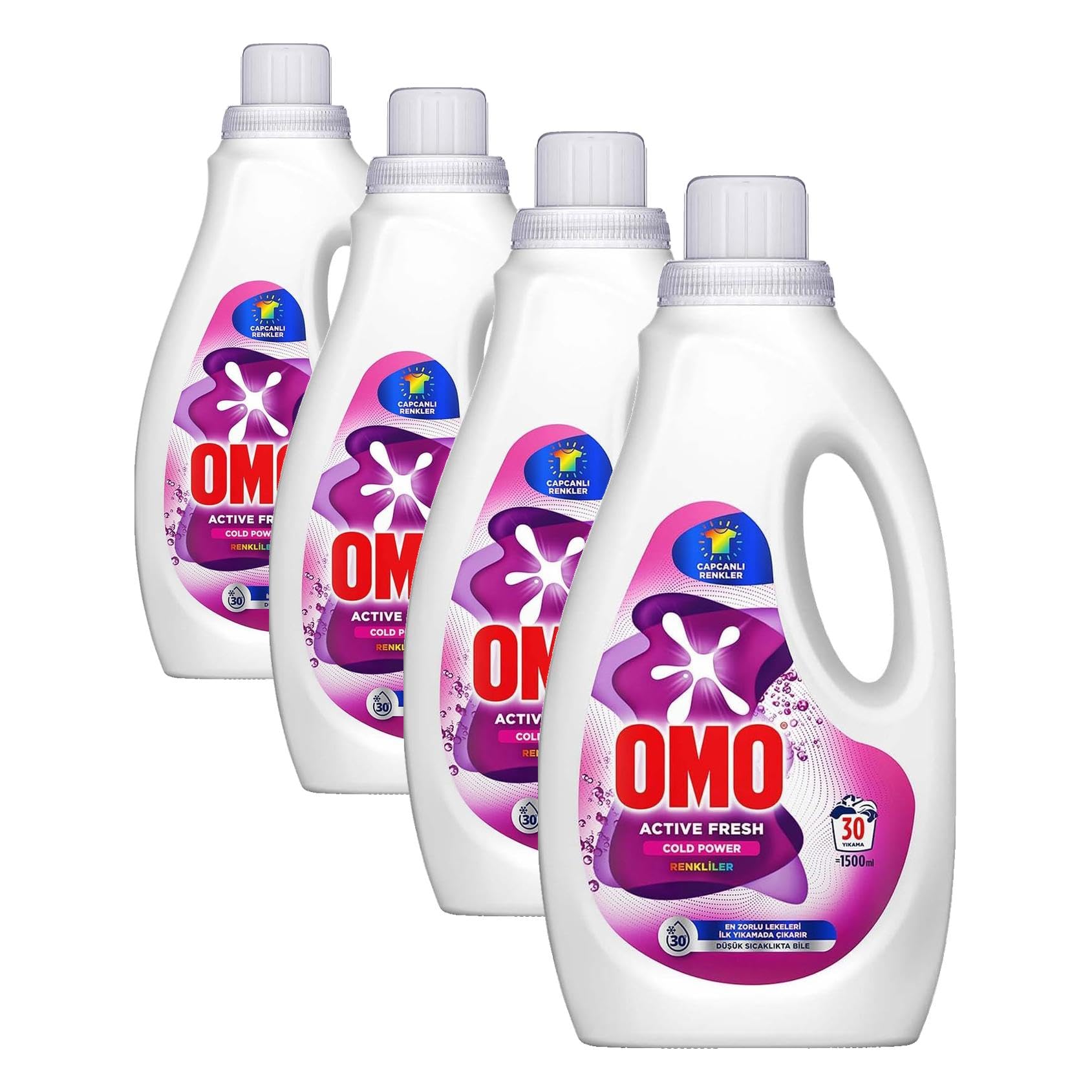 OMO Active Fresh Cold Power Renkliler için Sıvı Deterjan 1500 ml (4 paketi)