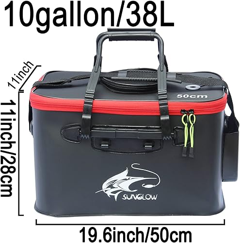 Miniatura 2 de Cubo de pesca, 6 galones/8 galones/10 galones, contenedor de pescado vivo multifuncional, cubo de cebo de pescado vivo, bolsa de pesca de EVA