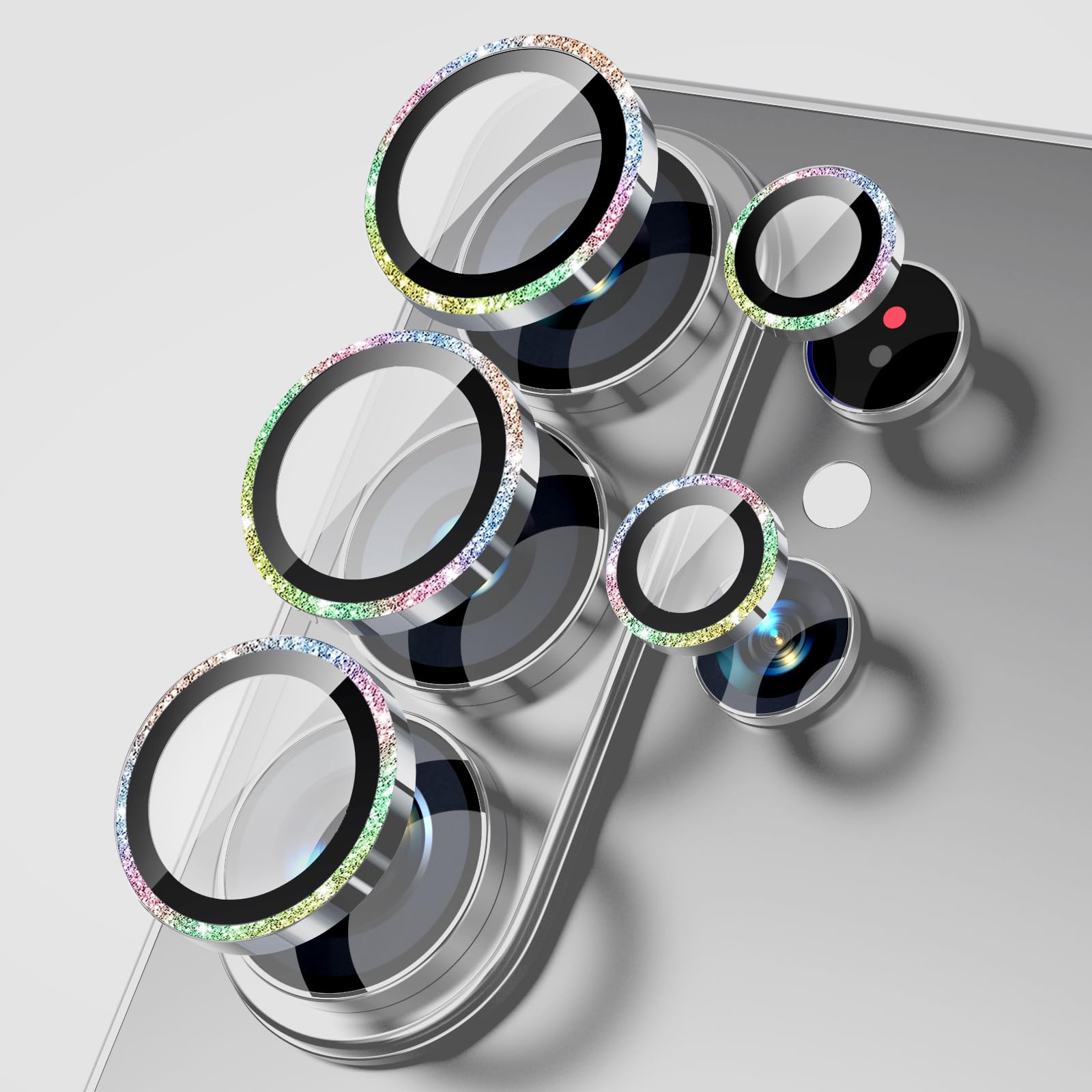 for Samsung Galaxy S26 Ultra Camera Lens Protector – 9H Sapphire Glass & Aviation Aluminum Alloy, Anti-Scratch, Bubble-Free Installation, Ultra-Thin HD Clear Cover, Glitter Colorful