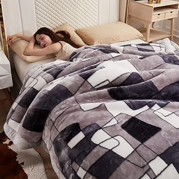 Winter Microfiber Flannel Bed Blanket, Thick Warm Cozy Fleece Bed Throw Cover, Double Sided Soft for Bed and Couch,1,150x200CM/2.5KG