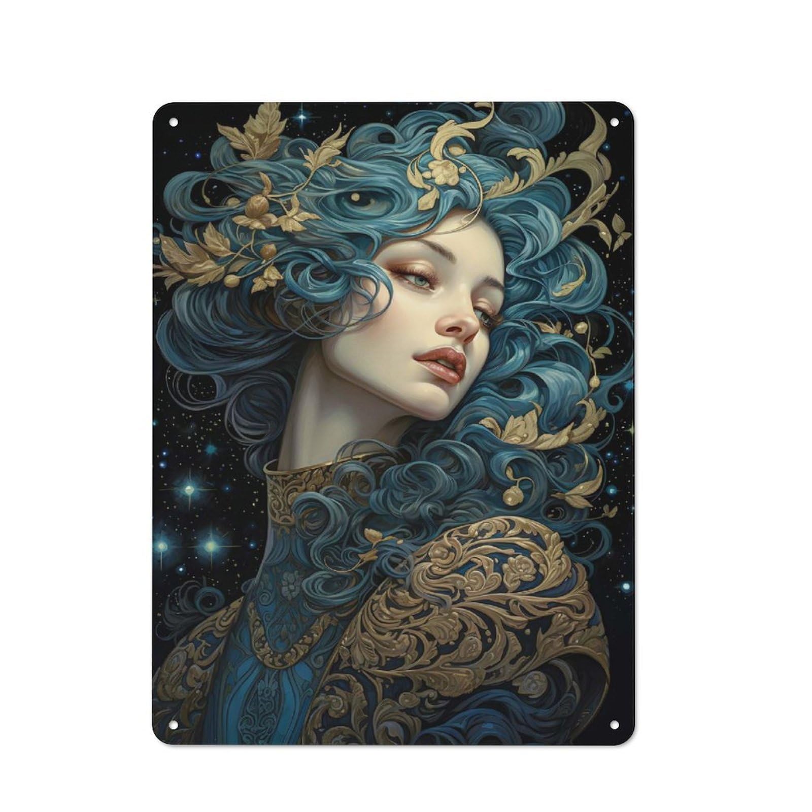 Junmoney Mystical Moonlit Elegance Metal Wall Sign 40X30cm Featuring For Home Bar Wall, Suited To Bar Sign Collectors