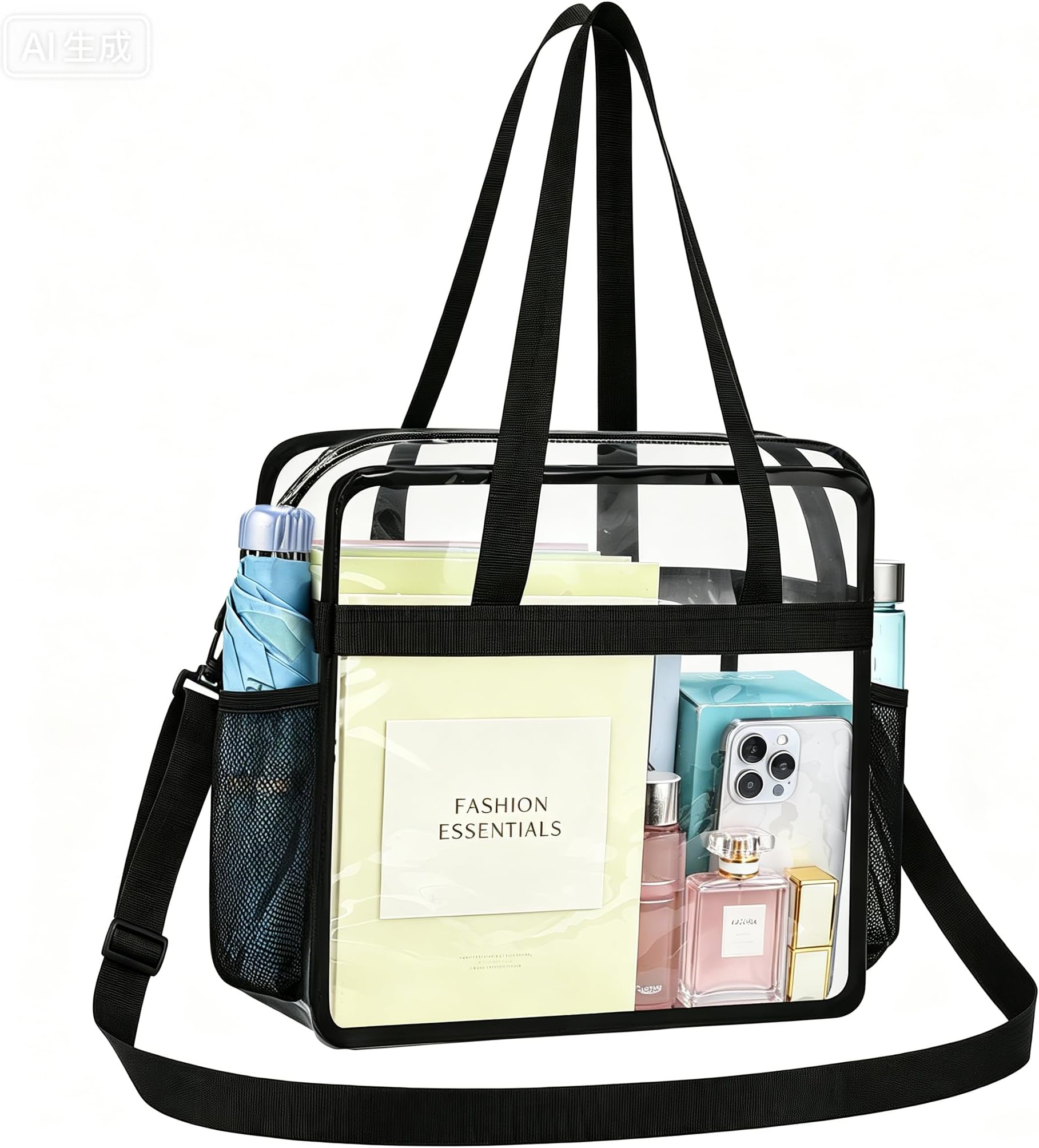 Clear Bag for Stadium Events 12ร6ร12 Clear Tote Bag for Concert,Sport,Festival