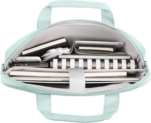 Miniatura 3 de DOMISO Bolsa tipo mensajero para laptop de 14 pulgadas para mujeres y hombres, bolsa de mano para computadora de viaje de negocios, trabajo, maletín