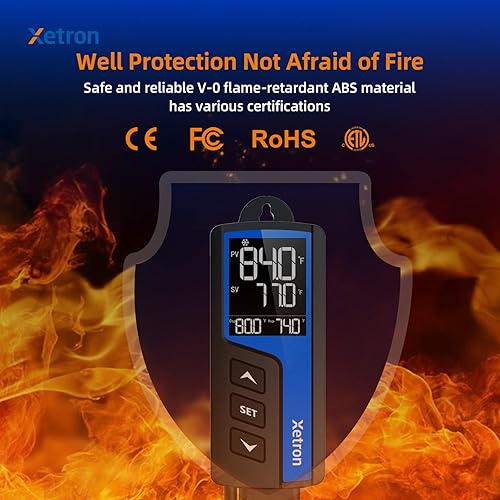 Miniatura 5 de Xetron Controlador de temperatura digital con calefacción de refrigeración con salida precableada de encendido y apagado controlador de termostato