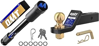 Orion Motor Tech Locking Hitch Pin Fits 2" Receiver with 5/8" Diameter Hitch Pin Lock & Trailer Hitch Ball Mount, Bundle