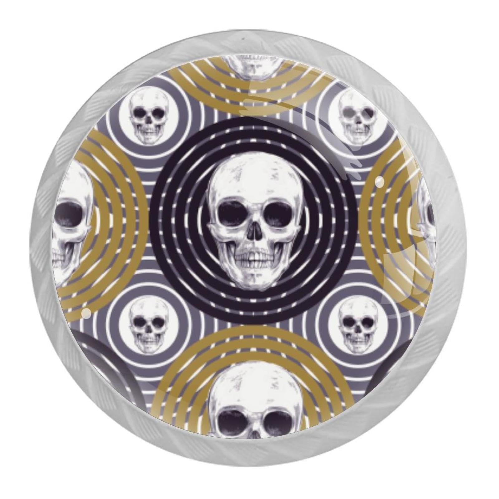 Tqmspg Multi01 4 Pieces Drawer Pulls Skulls Pattern Door Knobs Dresser Handles For Kitchen Wardrobe Cupboard Hardware Furniture
