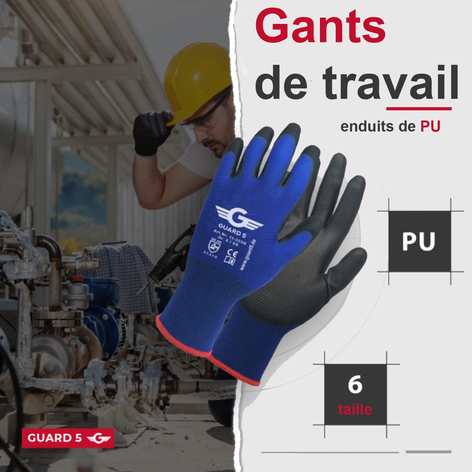 12 Ou 24 Paires De Gants De Travail En Nylon Avec Revêtement En Polyuréthane Noir Jardinage, Construction, Mécanicien Par Ajs Workwear Ltd