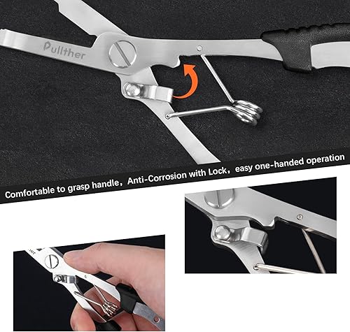 Miniatura 4 de Alicates de pesca de acero inoxidable, Alicates de punta fina para pesca, Alicates de pesca removedor de anzuelos, Kit de alicates de pesca con