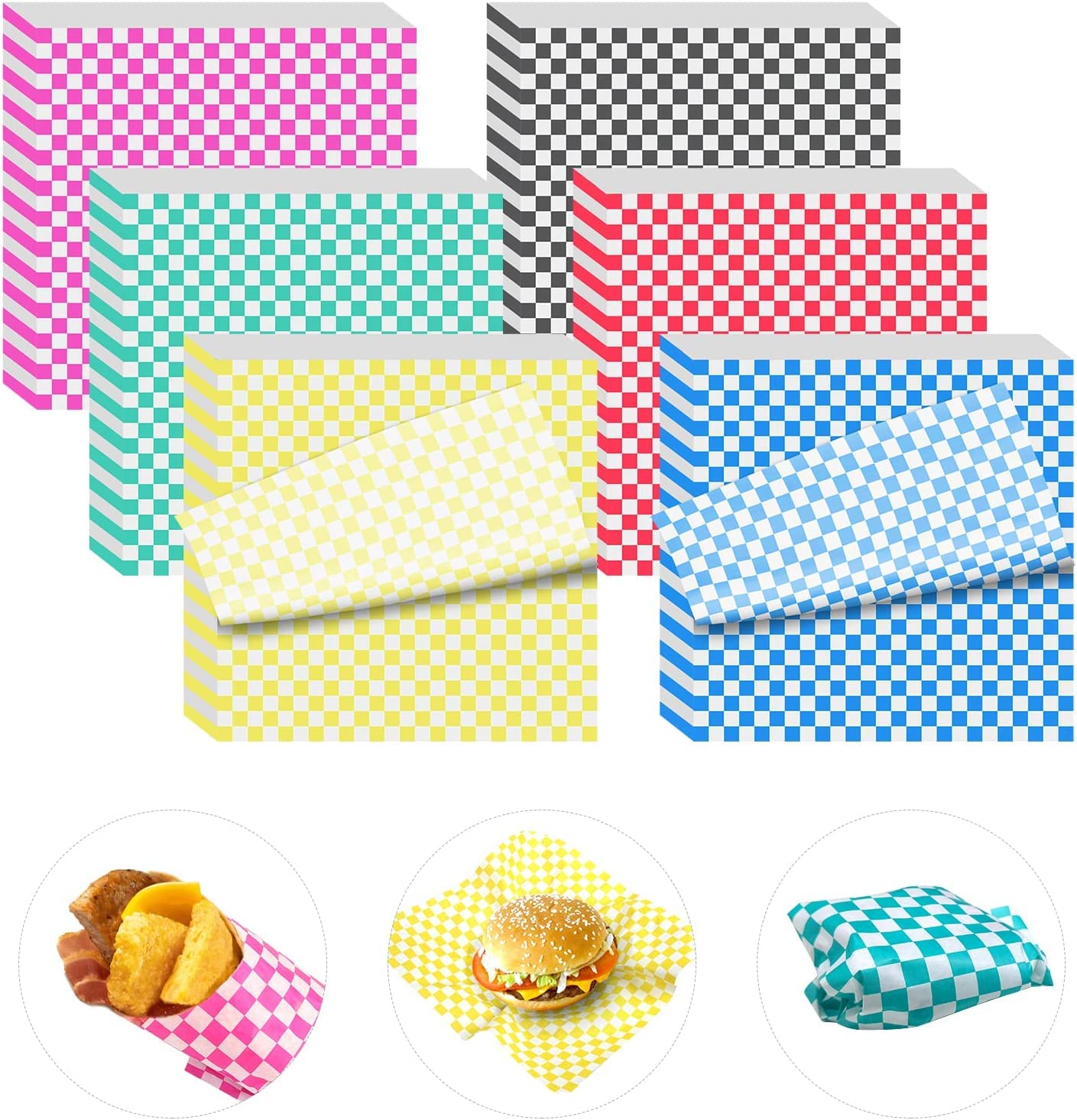 Buy Sandwich Wrapper, 6 Colors/300 Sheets, 30x30cm/12x12 inch Paper