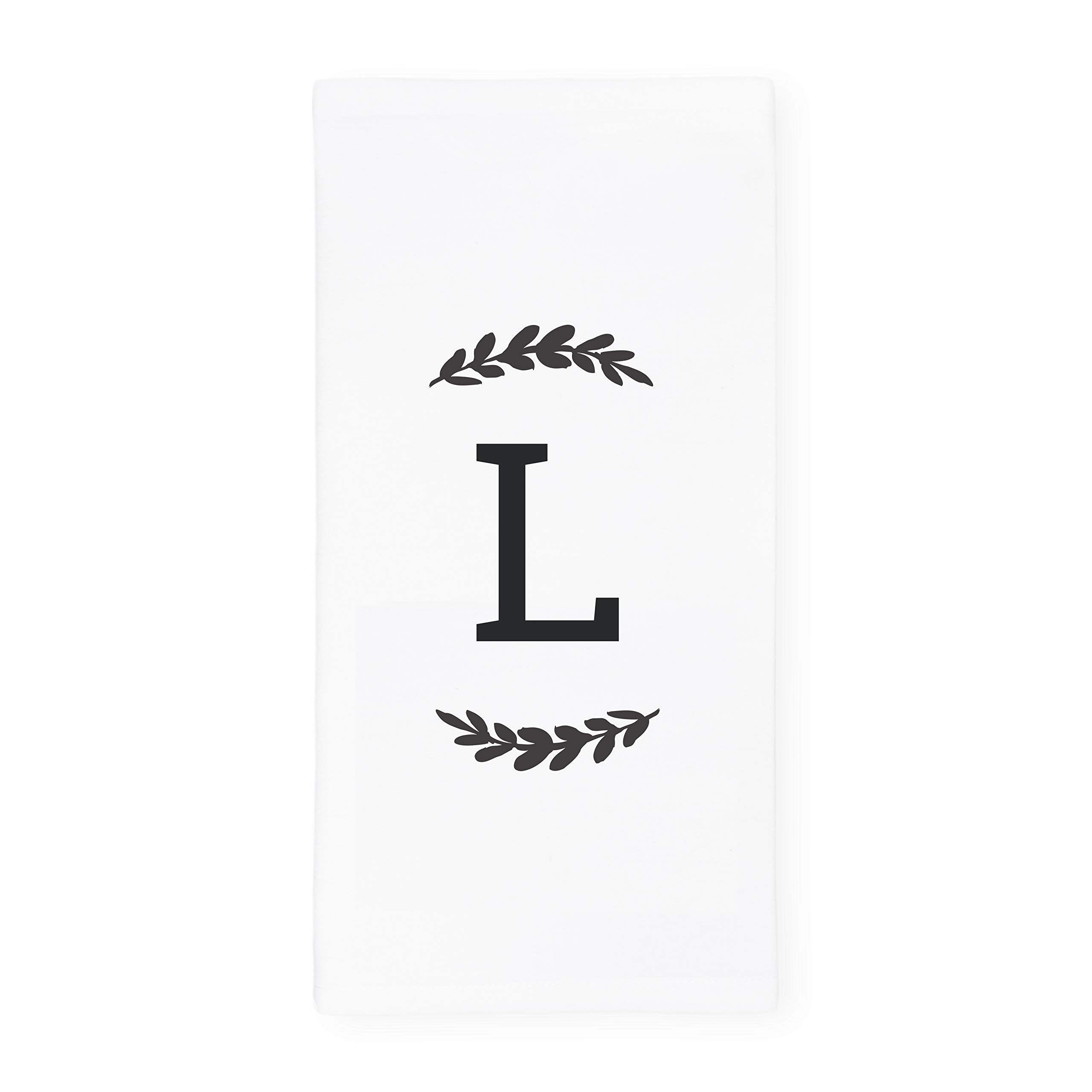 Personalized Single Monogram Initial L Soft Absorbent Kitchen Tea Towel, Flour Sack Towel, Dish Cloth