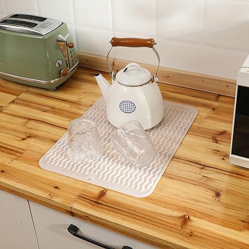 Miniatura 245 de Tapete de silicona para secado de platos para múltiples usos, fácil de limpiar, ecológico, resistente al calor, tapete de silicona para encimera