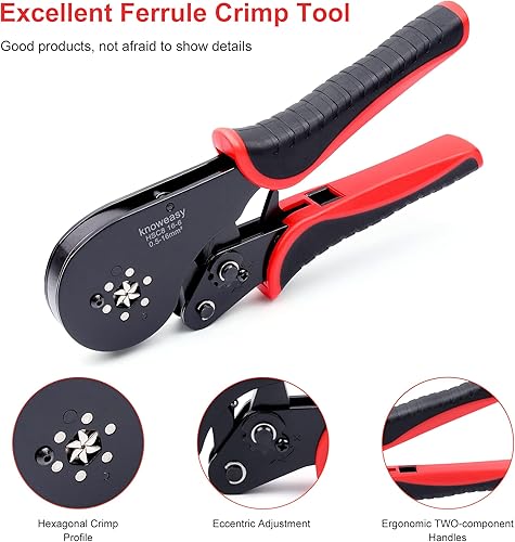 Miniatura 9 de Knoweasy Crimpadora de virola y herramienta de crimpado de virola de diseño de carga frontal con herramienta de crimpado de virola autoajustable de