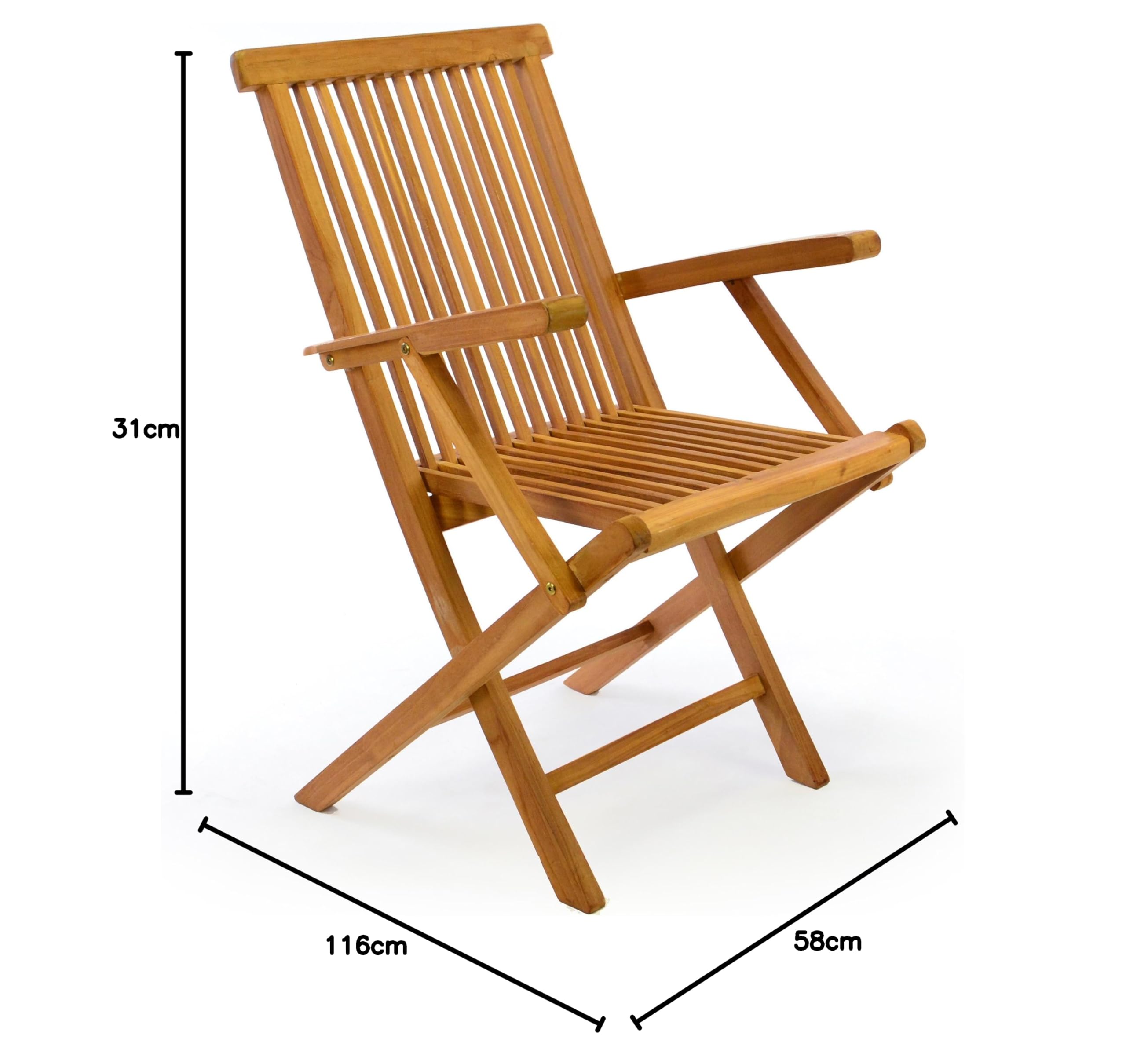 Divero Klappstuhl Ravenna Teakholz Braun