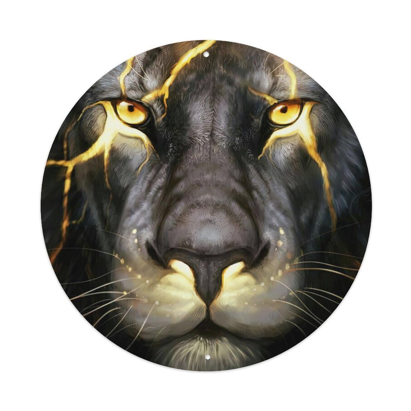 Animal The Black Lion Metal Tin Sign