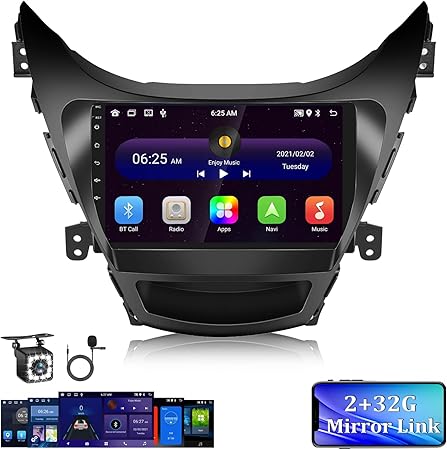 232g android 11 car stereo for hyundai elantra 2011 2012 2013 with mirror link 9 inch touchscreen radio head unit multimedia player support fm hifi b