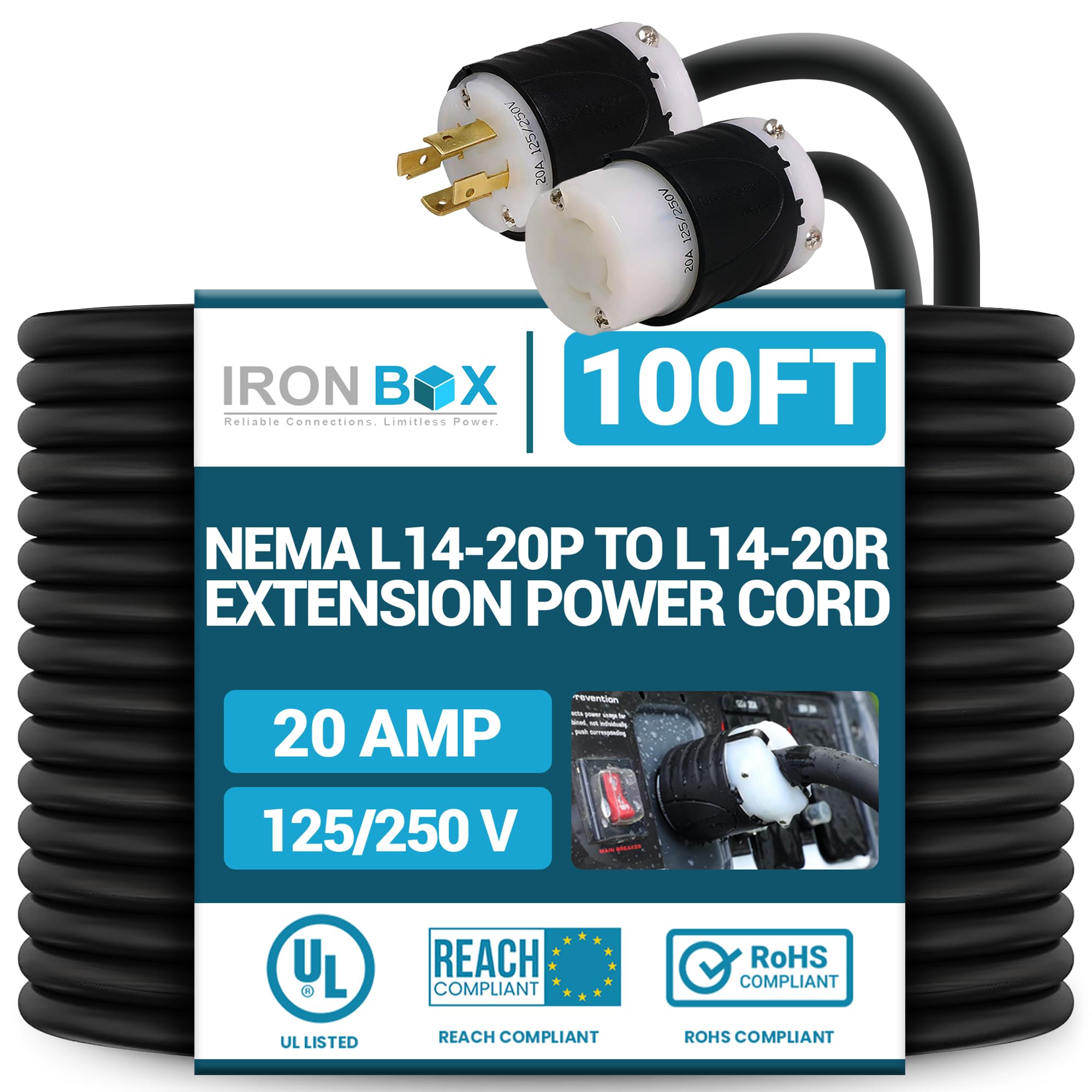 洋楽 E-MORTAL GANG/Power Must Be Taken 23-12 Amazon.com: IronBox Electric NEMA L14-20P to L14-20R Extension