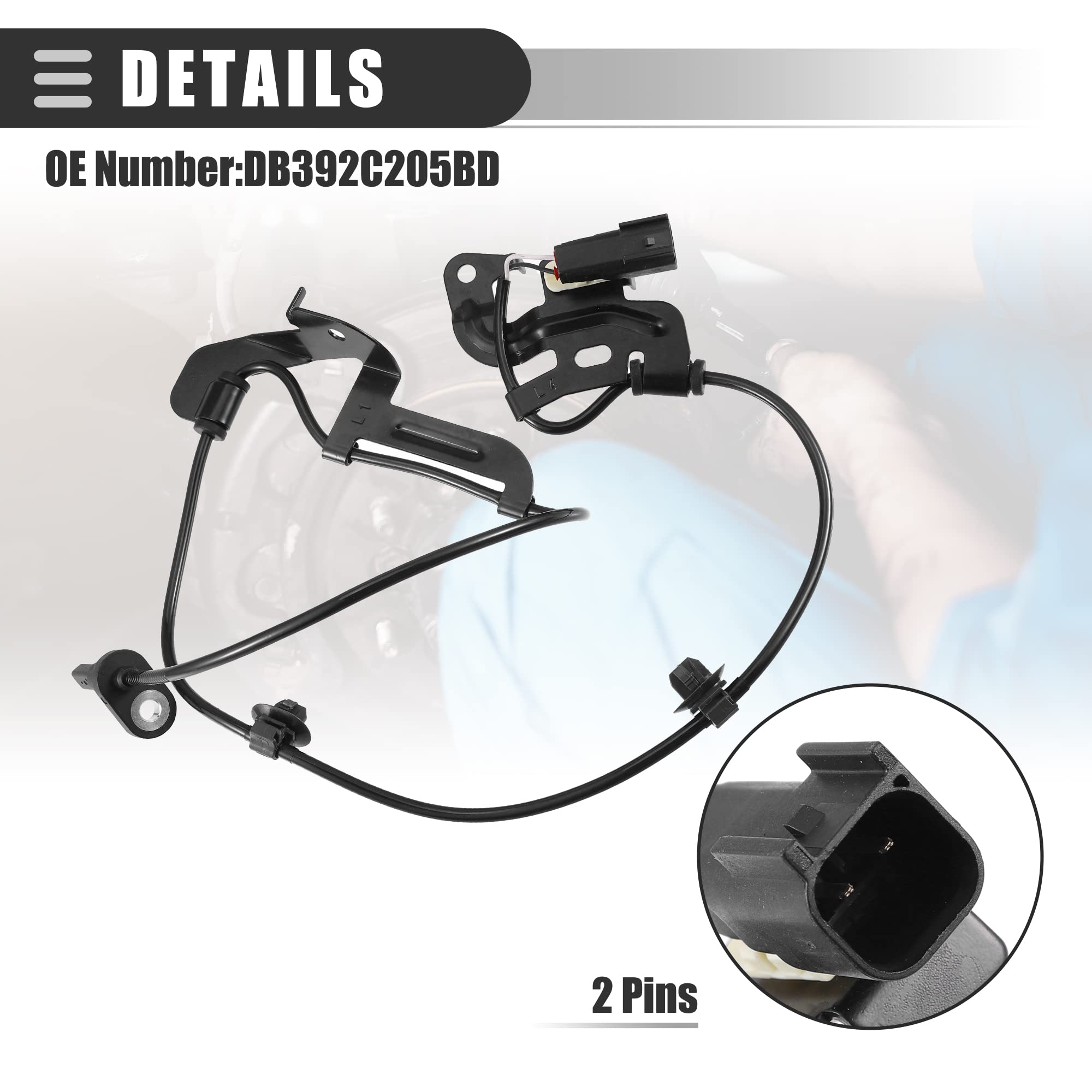 X AUTOHAUX ABS Roue Vitesse Capteur, pour Ford, Plastique, DB392C205BD, Noir