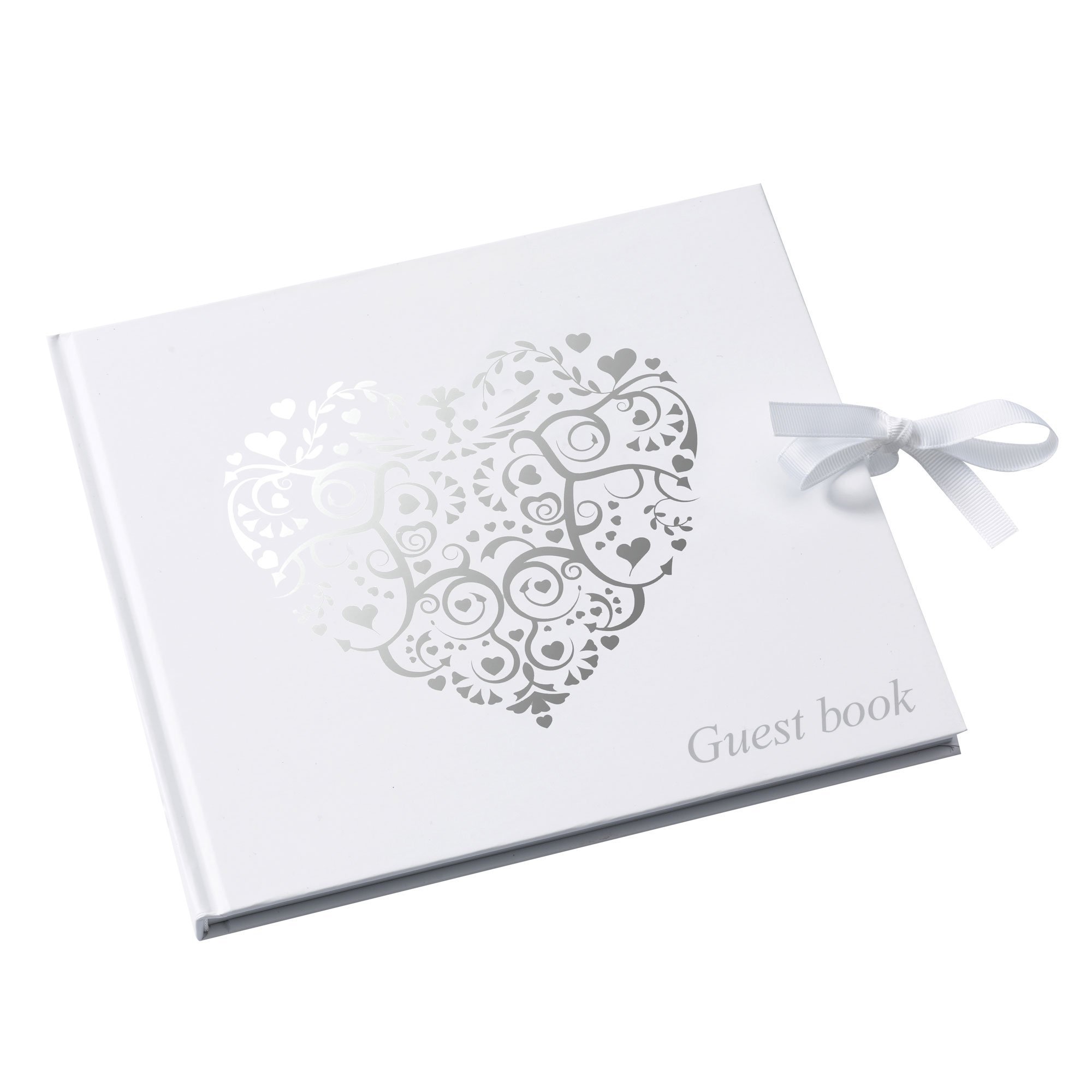 Neviti Vintage Romance Guest Book, Paper, Silver, 22 x 19.5 x 1.5 cm