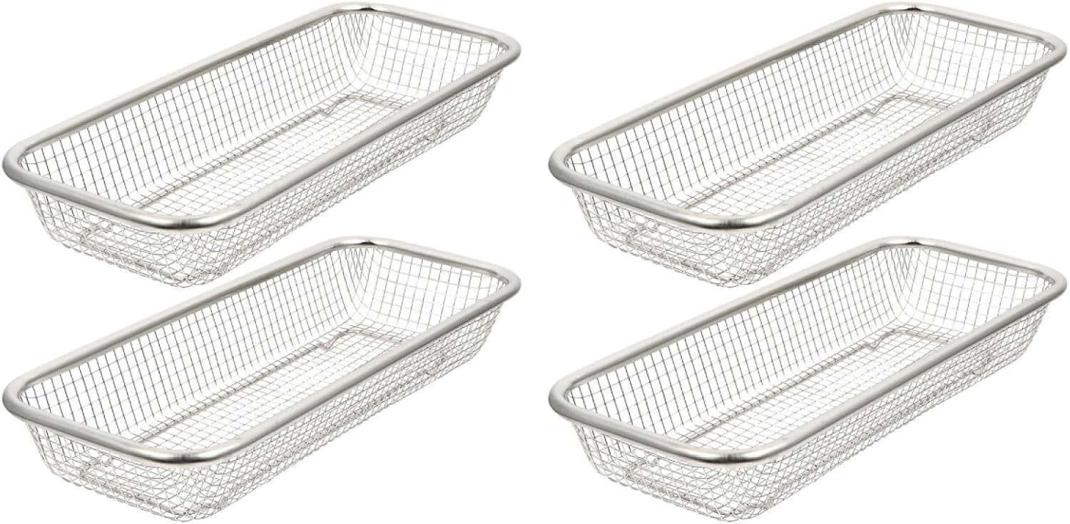 Hemoton 4 Pcs Dishwasher Basket Mesh Basket for Dishwasher Flatware Drying Rack Silverware Countertop Utensil Metal Stuff Storage Baby Small Stainless Steel