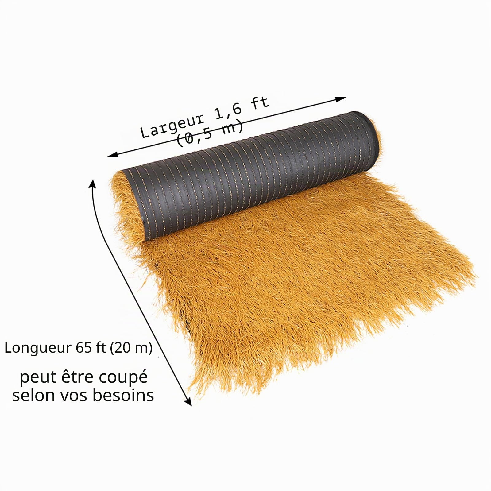 HAZEK Rouleau De Chaume Artificiel Tiki Bar Toit Chaume Synthétique Toit De Chaume Plage Fête Hawaïenne, Décoration De Clôture De Jardin Et Décoration De Bar(Size:1.6x6.5ft （0.5x2m）)