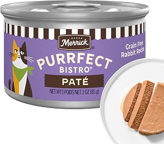 Merrick Purrfect Bistro Grain Free Wet Cat Food Rabbit Recipe Pate - (Pack of 24) 3 oz. Cans