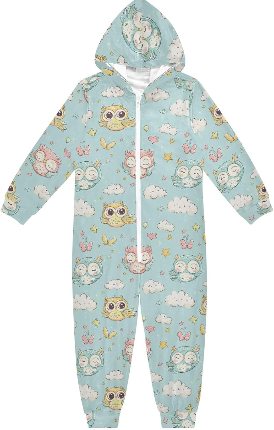 Unisex Onesie Pajamas Soft Casual Hooded Sleepwear Holiday Loungewear for Parties Sleepovers 4-14Y