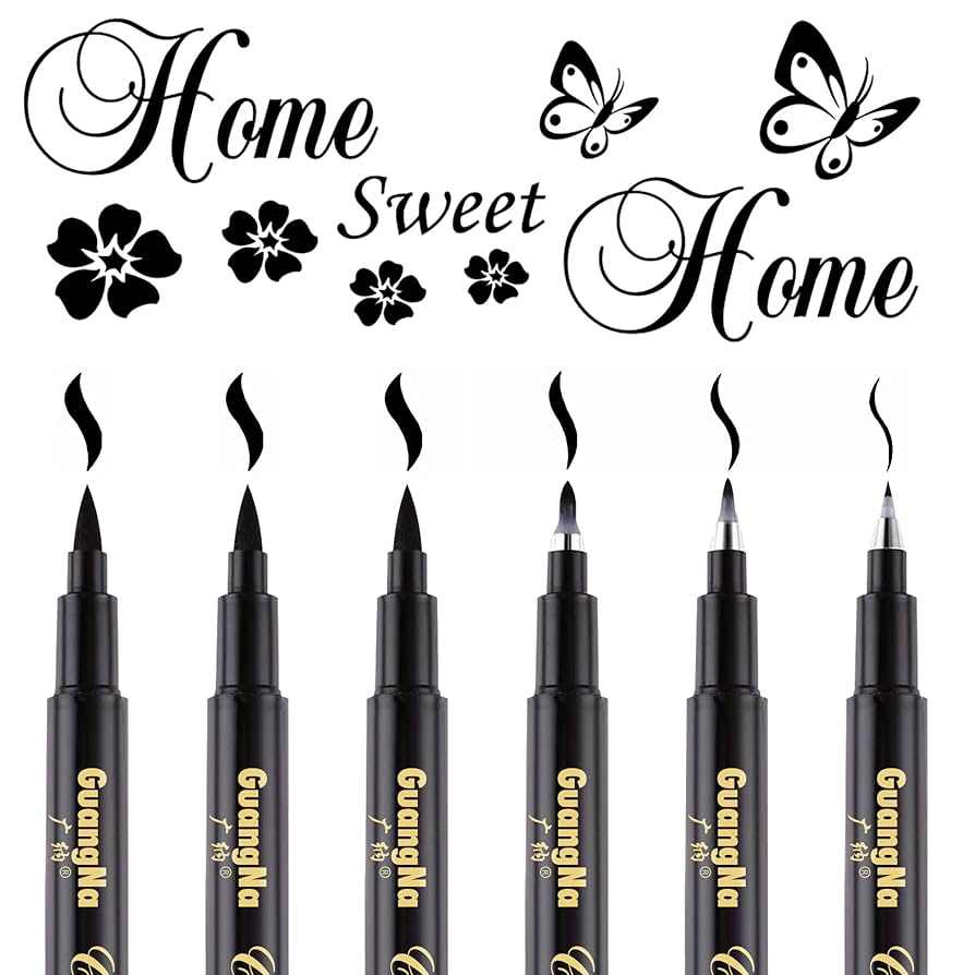 Amazon | Surcotto ブラック ブラシマーカーペン セット 6本