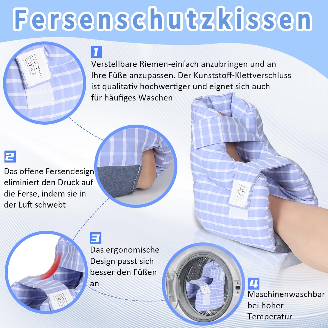 Protector de talón para cama, cojín para heridas, cojín para puntos de presión, cojín para los pies para pacientes postrados en cama, accesorios, cojín de tobillo, protector de talón para dolor