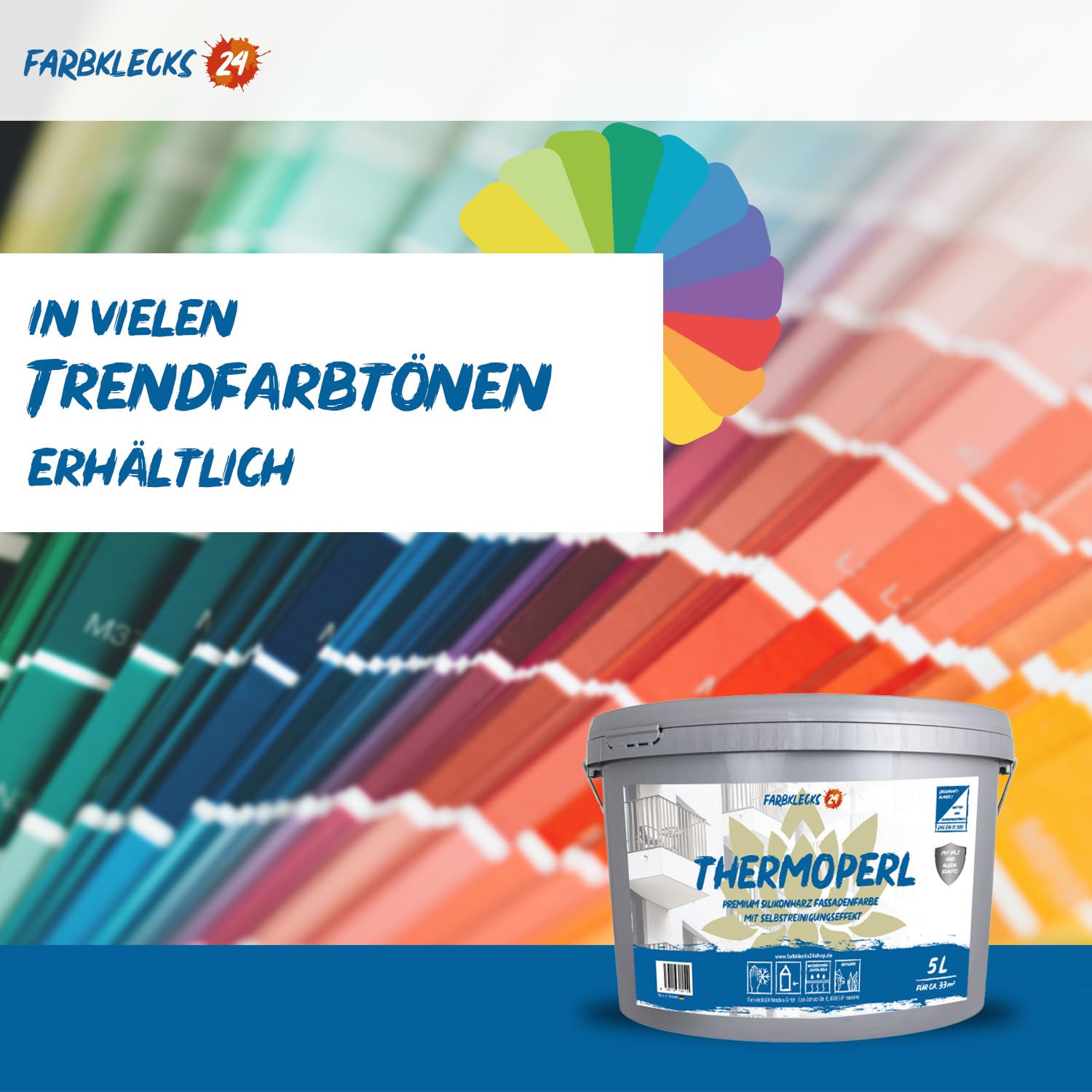 Thermoperl 12,5L (versch. Größen) weiss, Premium Silikonharz Fassadenfarbe mit Selbstreinigungseffekt