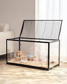 VEVOR Hamster Cage, 360 Viewing Transparent Hamster Habitats, Small Animal Cage