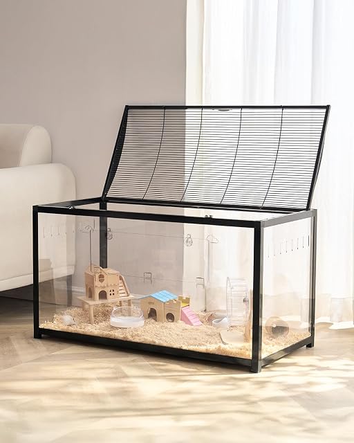 VEVOR Jaula para Hámster 96x47x55 cm Transparente con Visión de 360° Jaula para Animales Pequeños Jaulas…