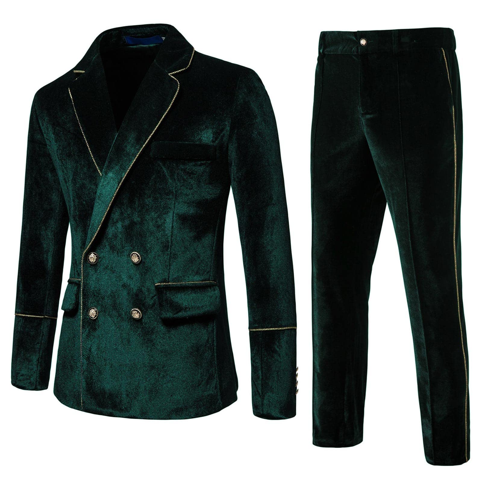 Generisch Herren Winter Mode Casual Anzüge Samt Schlank Zweireihig Einfarbig Abendkleid Groomsmen Anzug