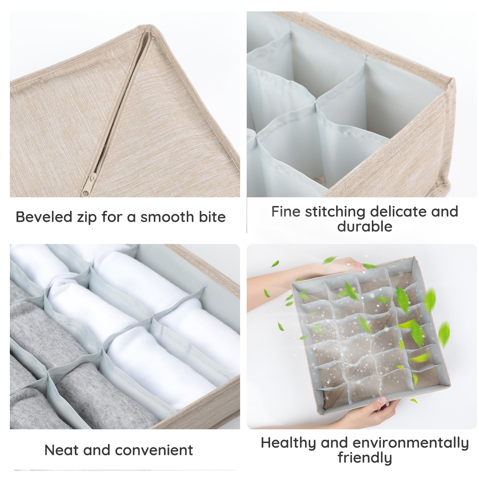 Organisateur De Tiroir De Sous-vêtements, Boîtes De Rangement Pliables Pour Placard Avec 6 7 11 Compartiments Organisateur De 93075351