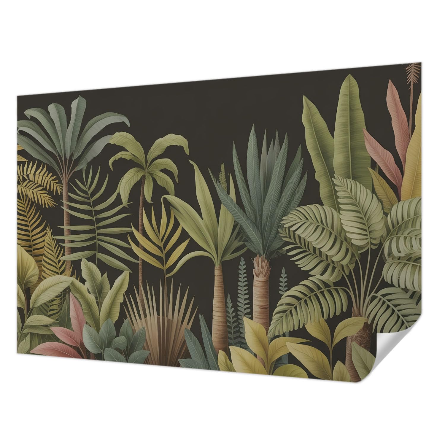 Revestimiento adhesivo Tulup de selva tropical: mural de pared moderno para salón, 152x104 cm