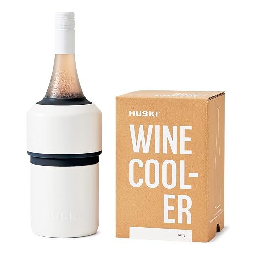 Huski Wine Chiller | Award Winning Iceless Design | Keeps Wine Cold up to 6 Hours | Wine Accessory | Next Generation Ice Bucket | Fits Some Champagne Bottles | Perfect Gift for Wine Lovers (White)