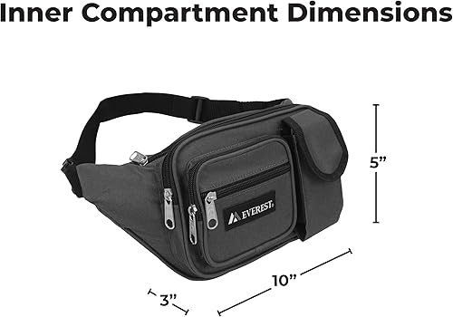Miniatura 4 de Everest Riñonera con múltiples bolsillos, Negro -, Riñonera con múltiples bolsillos Negro -,marino