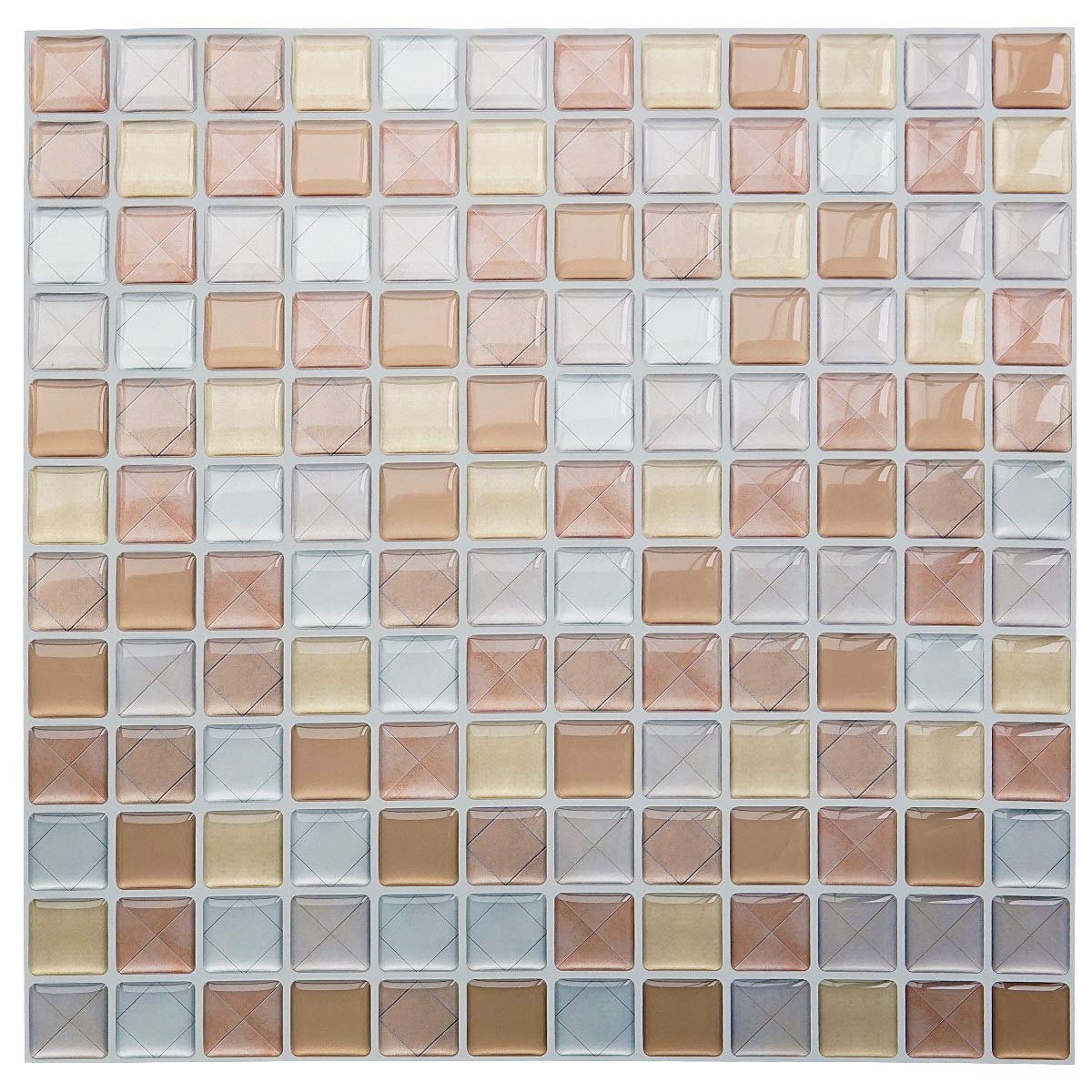 Buy Yoillione 3D Mosaic Tile Sticker Removable Wallpaper Tile Coffee