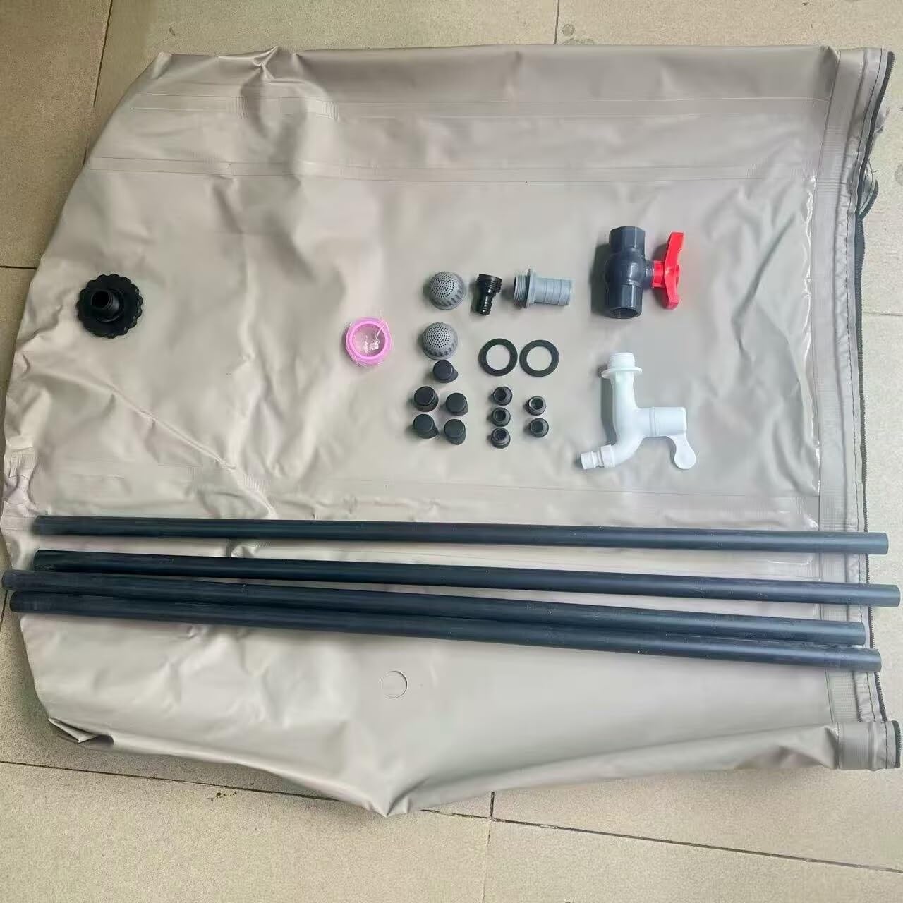 Barril de Lluvia Plegable portátil, contenedor colector de Tanque de Almacenamiento de Agua de 13-264 galones for recolectar Agua Lluvia canalones(Black,1x1.25m/1000L/264gal)