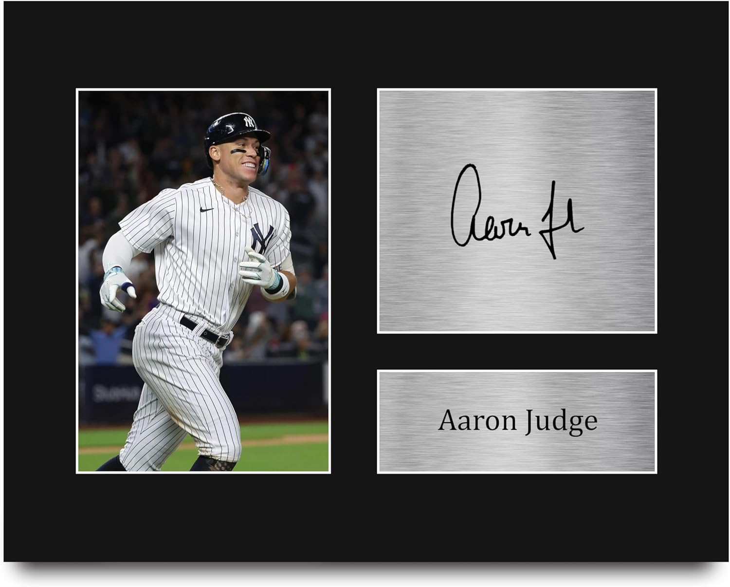 HWC Trading Aaron Judge Framed Gifts Printed Signed Autograph Picture for Baseball Memorabilia Fans - US Letter Size