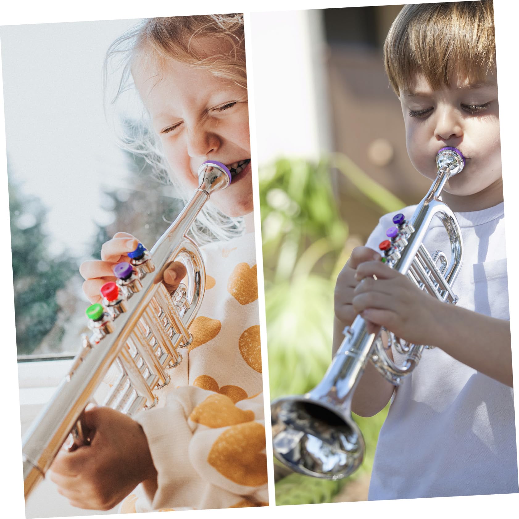 SUPVOX Tromba Giocattolo per Ragazzo Ragazza Strumento Musicale Divertente Giocattolo Forma di Tromba Realizzato in Materiale Plastico Bomboniere o Regalo per Principianti